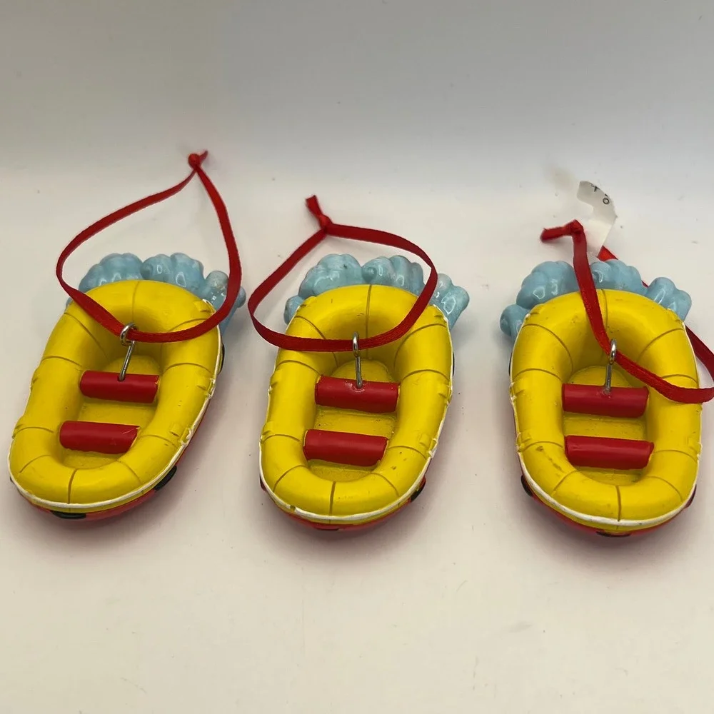 Hallmark Wild Water Raft Ornament Lot of 3